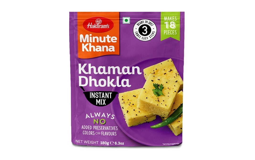 Haldiram's Minute Khana Khaman Dhokla Instant Mix   Pack  180 grams